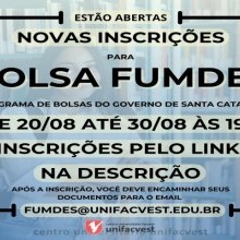 FIMDES: cadastro aberto para novas Bolsas até 30/8