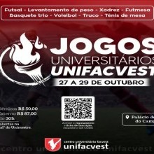 Confira a programação dos Jogos Universitários Unifacvest